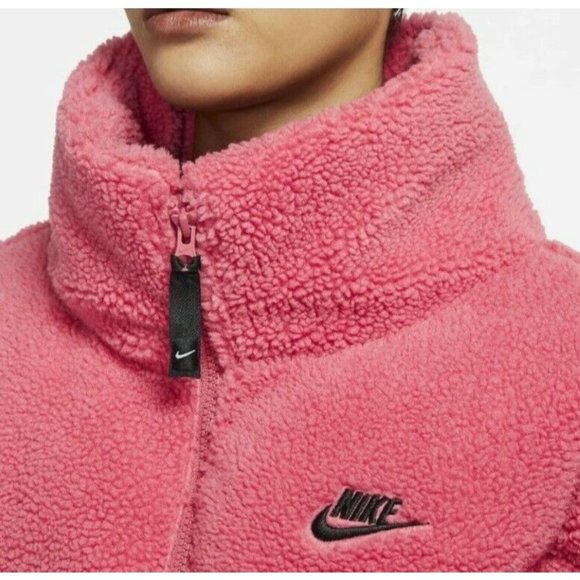 Nike Sherpa Puffer Jacket Pink DM9260-622 Therma Fit Down Fill Women's Sz 2X NWT - Picture 3 of 14